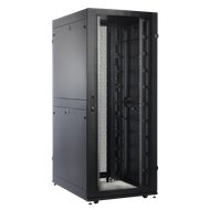 Шкаф серверный ПРОФ напольный 48U (800x1000) дверь перфор. задние двойные перфор. черный в сборе ЦМО ШТК-СП-48.8.10-48АА-9005 30045000614
