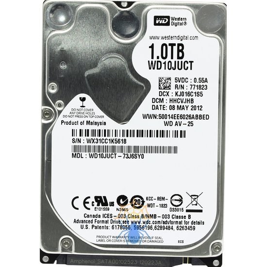 Жесткий диск Western Digital AV HDD SATA 5.4K 2.5 1 Тб WD10JUCT фото