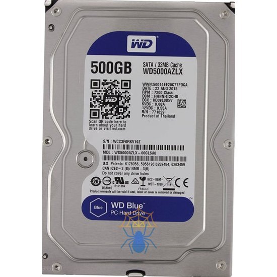 Жесткий диск Western Digital Blue HDD SATA 7.2K 3.5 500 Гб WD5000AZLX фото