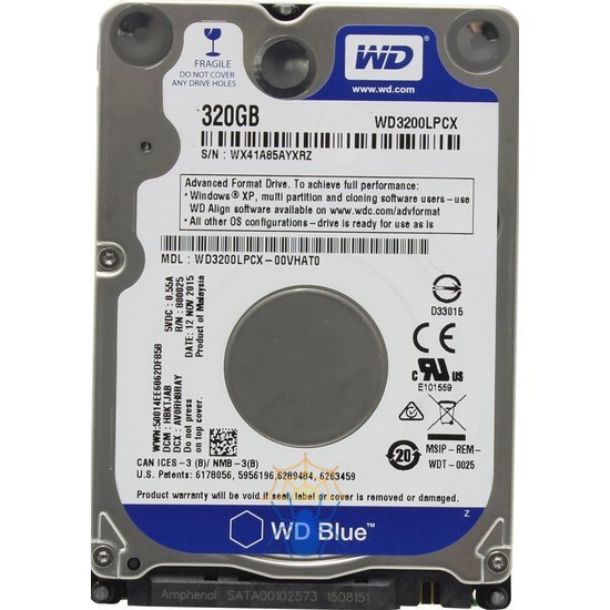 Жесткий диск Western Digital Blue HDD SATA 5.4K 2.5 320 Гб  WD3200LPCX фото