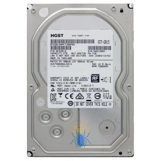 Жесткий диск HGST Ultrastar 7K6000 HDD SATA 7.2k 3.5 2 Тб 0F22819 фото