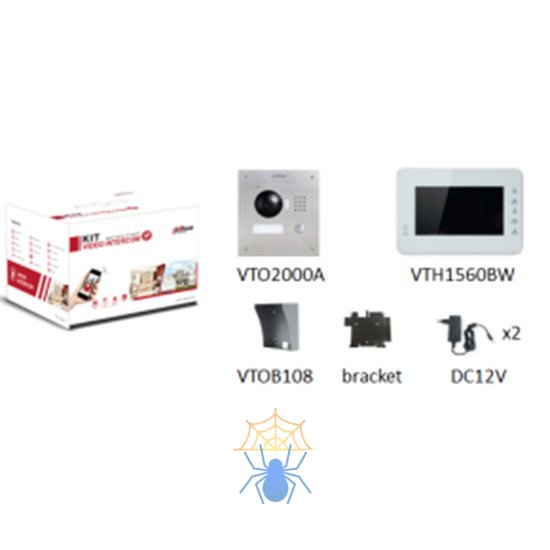 Комплект видеодомофона Dahua DHI-VTK-VTO2000A-VTH1560BW фото