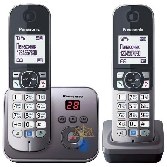 Радиотелефон Dect Panasonic KX-TG6822RUM серый металлик фото