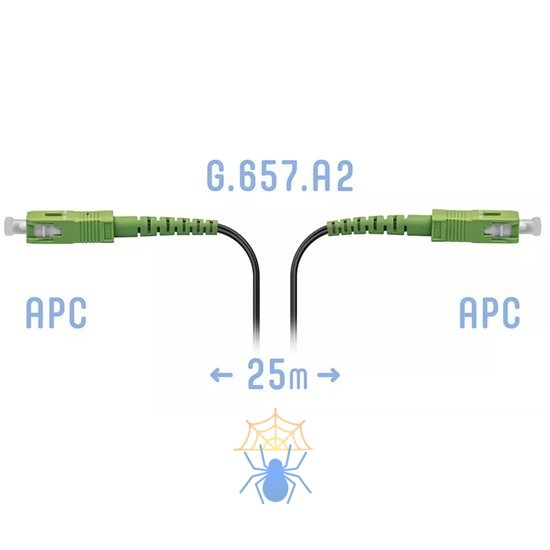 Патчкорд оптический FTTH SC/APC, кабель 604-02-01, 25 метров фото
