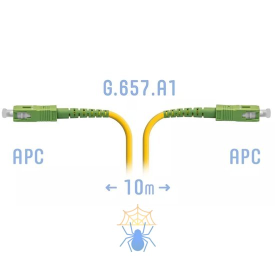 Патчкорд оптический SNR-PC-SC/APC-A SM 10 м, сверхгибкое волокно фото