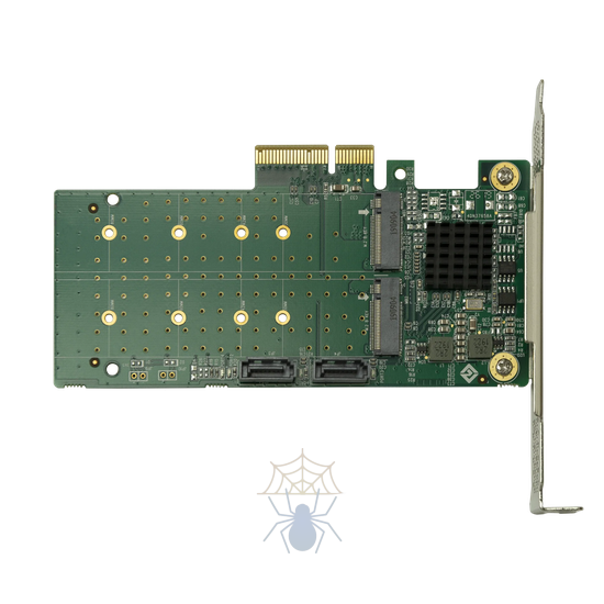 Переходной адаптер PCIe 2.0 x4 на 2xM.2 и 2xSATA, RAID 0,1 фото 2
