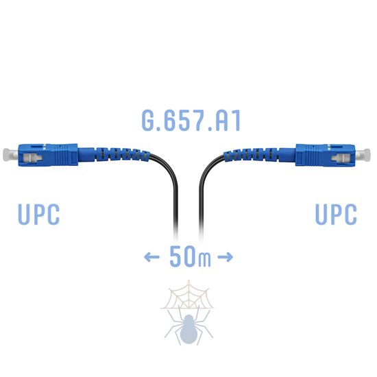 Патчкорд оптический FTTH SC/UPC, кабель 604-02-01, 50 метров фото