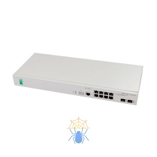 Ethernet-коммутатор MES2408P, 8 портов 10/100/1000BASE-T (PoE/PoE+), 2 порта 100BASE-FX/1000BASE-X, L2, 48В DC фото