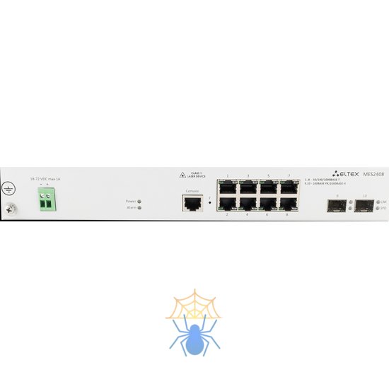 Ethernet-коммутатор MES2408, 8 портов 10/100/1000BASE-T, 2 порта 100BASE-FX/1000BASE-X, L2, 48В DС фото 4