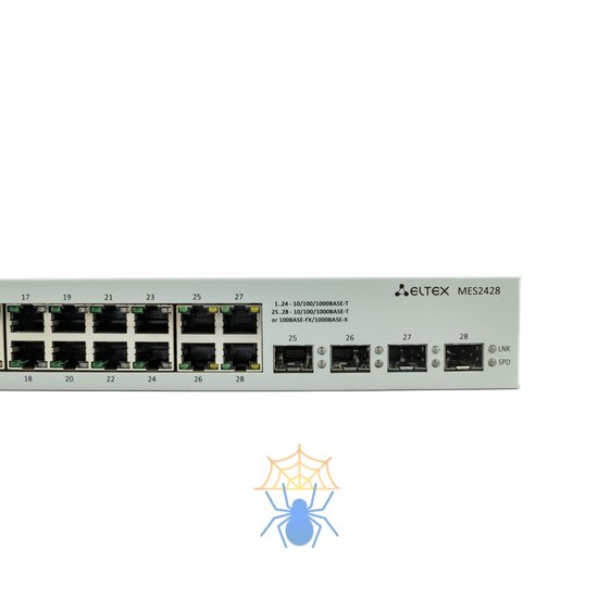 Ethernet-коммутатор MES2428, 24 порта 10/100/1000BASE-T, 4 порта 10/100/1000BASE-T/100BASE-FX/1000BASE-X Combo, L2, 18-72В DС фото 7