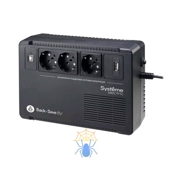 ИБП Back-Save BV Systeme Electric 400 ВА, автоматическая регулировка напряжения, 3 розетки Schuko, 230 В, 1 USB Type-A фото