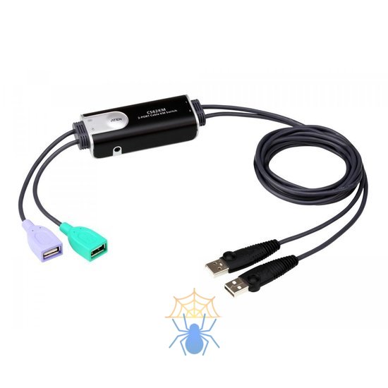 Переключатель сигналов клавиатуры и мыши ATEN 2-Port USB Boundless Cable KM Switch фото