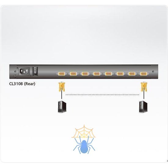 Квм консоль ATEN 18.5" 8-Port PS/2-USB VGA Single Rail WideScreen LCD KVM Switch фото 3