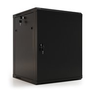Шкаф настенный 19-дюймовый (19") 9U 500x600х450мм металлическая передняя дверь с замком две боковые панели цвет черный (RAL 9004) (разобранный) Hyperline TWB-0945-SR-RAL9004