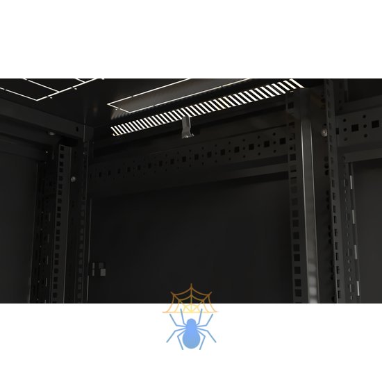 Hyperline TTB-4282-AS-RAL9004 Шкаф напольный 19-дюймовый, 42U, 2055x800х1200 мм (ВхШхГ), передняя дверь стеклянная, задняя дверь сплошная, ручка с замком, 2 вертикальных кабельных организатора, цвет черный (RAL 9004) (разобранный) фото 7