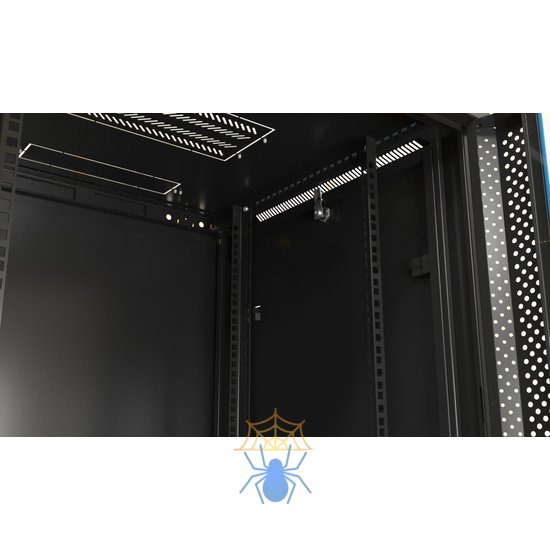 Hyperline TWB-0945-SR-RAL9004 Шкаф настенный 19-дюймовый (19"), 9U, 500x600х450мм, металлическая передняя дверь с замком, две боковые панели, цвет черный (RAL 9004) (разобранный) фото 3