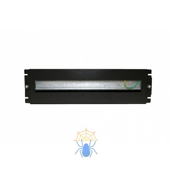 Hyperline BPB19-PS-3U-RAL9005 Панель с DIN-рейкой с регулируемой глубиной установки, 19", 3U, 22 места, цвет черный (RAL 9005) фото