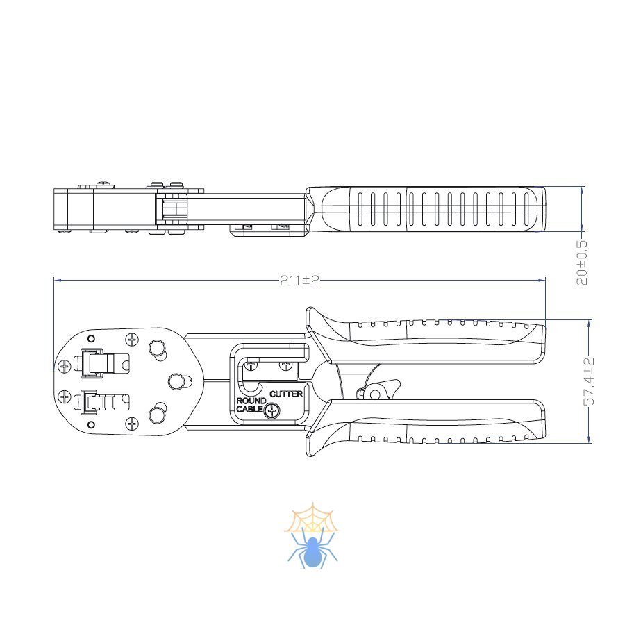 Hyperline HL-3H00010 Инструмент обжимной для разъемов RJ45 серии PLEZ фото 3