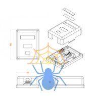 Hyperline SB1-1-8P8C-C6-WH Розетка компьютерная RJ-45(8P8C), категория 6, одинарная, внешняя, Dual IDC фото 2