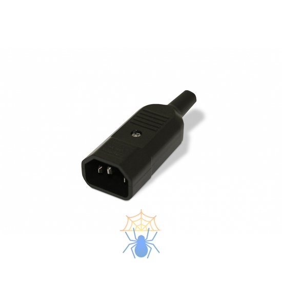 Hyperline CON-IEC320C14 Разъем IEC 60320 C14 220В 10A на кабель (плоские выступающие штыревые контакты в пластиковом обрамлении), прямой фото