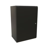 Шкаф настенный 19-дюймовый (19") 22U 1086x600х600мм цельнометаллическая дверь с замком цвет черный (RAL 9004) (разобранный) WRLine WR-TW-2266-SR-RAL9004