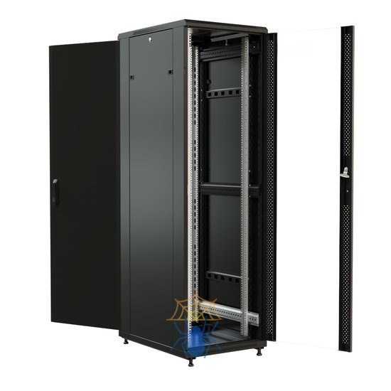 Шкаф серверный WRline (WR-TT-4268-AS-RAL9004) напольный 42U 600x800мм пер.дв.стекл задн.дв.стал.лист 2 бок.пан. 800кг черный 710мм 2055мм IP20 сталь фото 5