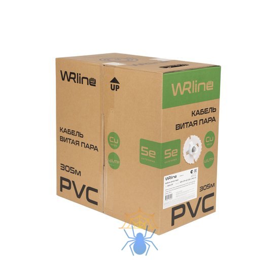 Кабель информационный WRline WR-UTP-4P-C5E-L-PVC-GY кат.5E U/UTP 4X2X24AWG 0.48AWG PVC внутренний 305м серый фото 2