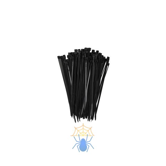 Стяжка пластиковая WRline WR-SHN-25-100B 100x2.5мм (упак:100шт) нейлон 6.6 черный фото 2