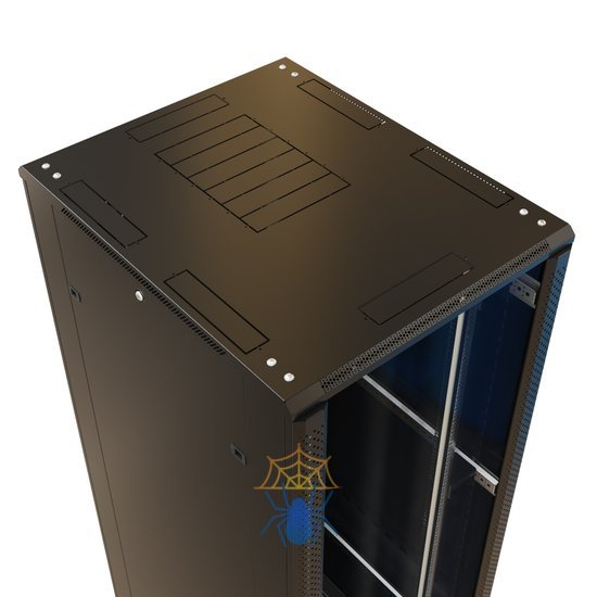 WRLine WR-TT-4781-AS-RAL9004 Шкаф напольный 19-дюймовый, 47U, 2277x800х1000 мм (ВхШхГ), передняя стеклянная дверь со стальными перфорированными боковинами, задняя дверь сплошная, цвет черный (RAL 9004) (разобранный) фото 5
