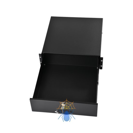 Полка (ящик) для документации 3U, цвет черный фото