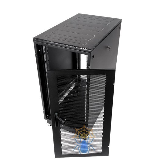 Шкаф телекоммуникационный напольный 27U (600 × 1000) дверь перфорированная 2 шт., цвет черный фото 3