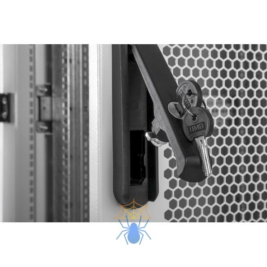 ЦМО Шкаф телекоммуникационный напольный 42U (600  1000) дверь перфорированная, задние двойные перф., цвет черный фото 5