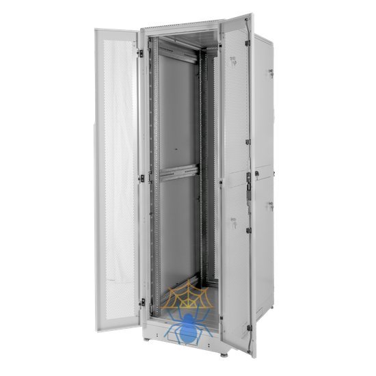 Шкаф телекоммуникационный напольный 42U (600 × 1000) дверь перфорированная, задние двойные перф. фото 3