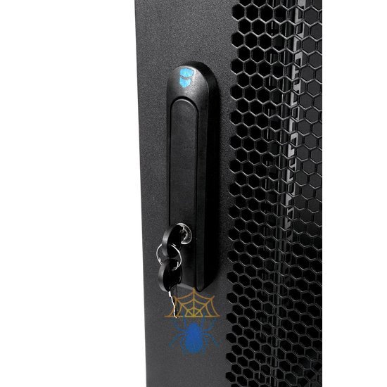Шкаф телекоммуникационный напольный 27U (600 × 1000) дверь перфорированная 2 шт., цвет черный фото 4