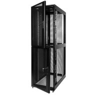 Шкаф серверный ПРОФ напольный колокейшн 40U (600 × 1000) 2 секции дверь перф. 2 шт. чёрный, в сборе ЦМО ШТК-СП-К-2-40.6.10-44АА-Ч 30045000300