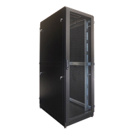 Шкаф серверный напольный 48U (800 × 1200) дверь перфорированная задние двойные перф. цвет черный ЦМО ШТК-М-48.8.12-48АА-9005 30144569450