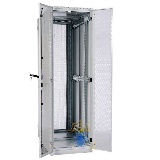 Шкаф серверный напольный 42U (800 × 1200) дверь перфорированная, задние двойные перфорированные фото 4