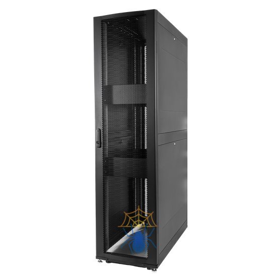 Шкаф серверный ПРОФ напольный 42U (600 × 1000) дверь перф. 2 шт., черный, в сборе фото