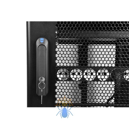 Шкаф серверный ПРОФ напольный 42U (600 × 1200) дверь перф., задние двойные перф., черный, в сборе фото 5