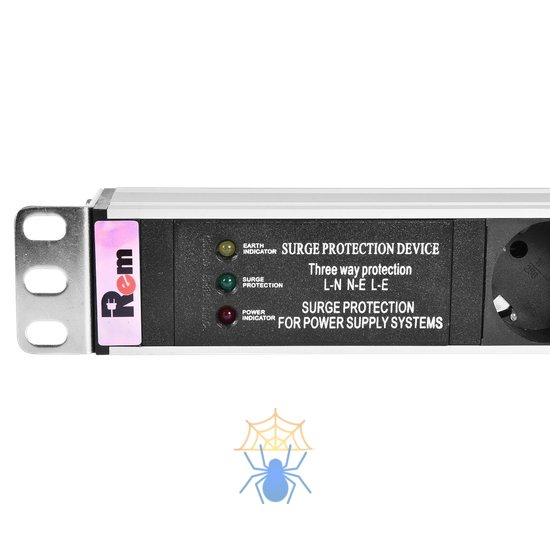 Блок розеток Rem-10 без шнура с фил. и инд., 10 IEC 60320 C13, вход IEC 60320 C14, 10A, алюм., 19" Rem R-10-10C13-FI-440-Z фото 4