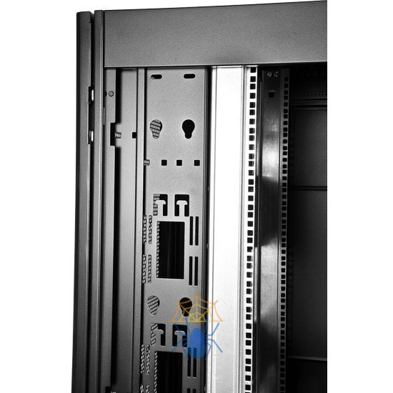 Шкаф серверный ПРОФ напольный 48U (800 × 1000) дверь перф., задние двойные перф., черный, в сборе фото 3