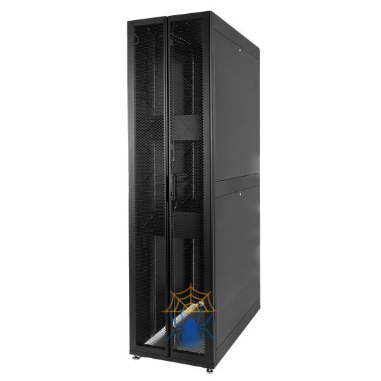 Шкаф серверный ПРОФ напольный 42U (600 × 1000) дверь перф., задние двойные перф., черный, в сборе фото 5
