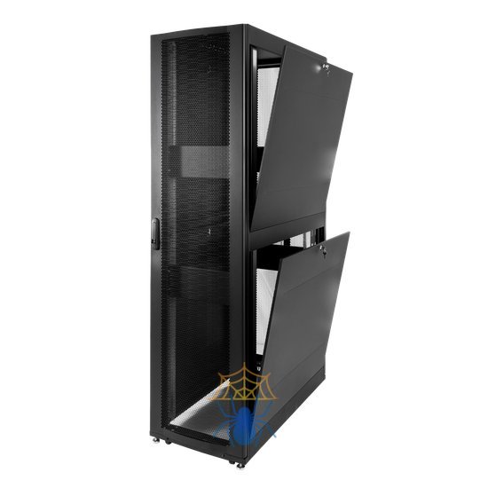 Шкаф серверный ПРОФ напольный 42U (600 × 1200) дверь перф., задние двойные перф., черный, в сборе фото 9