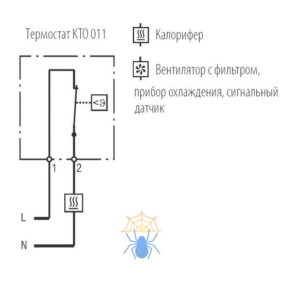 Терморегулятор (термостат) для нагревателя (-10/+50С) Rem KTO 011-2 фото 2