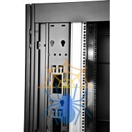 Шкаф серверный ПРОФ напольный 48U (800 × 1200) дверь перф. 2 шт., черный, в сборе фото 3