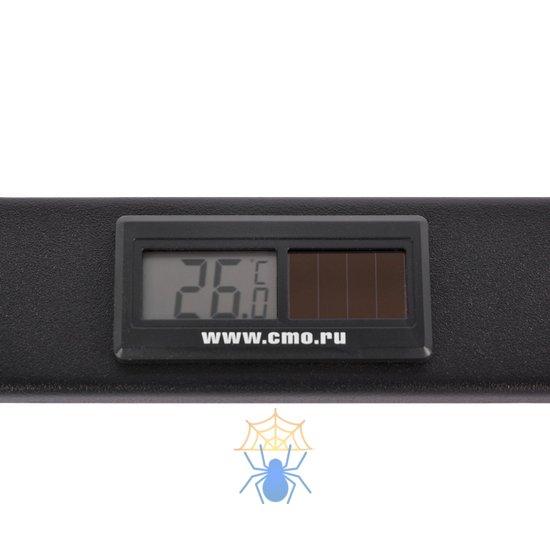 Фальшпанель с термометром в шкаф 19" 1U, цвет черный Rem R-FPT-1U-9005 фото 3