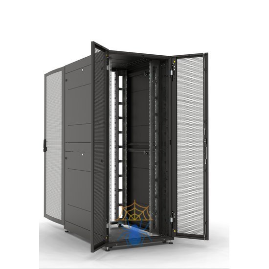 Шкаф серверный ПРОФ напольный 42U (800 × 1000) дверь перф. 2 шт., черный, в сборе, 30144549600 фото 6