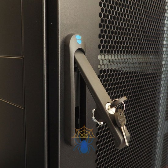 Шкаф ЦМО Шкаф телекоммуникационный напольный 42U (800  1000) дверь перфорированная, задние двойные перф., цвет черный фото 2