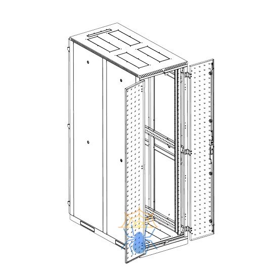 Шкаф серверный напольный 45U (600 × 1200) дверь перфорированная, задние двойные перфорированные, 30144545703 фото 7