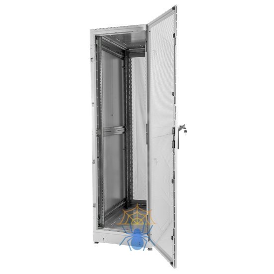 Шкаф ЦМО Шкаф серверный напольный 42U (600  1200) дверь перфорированная, задние двойные перфорированные, цвет черный фото 7